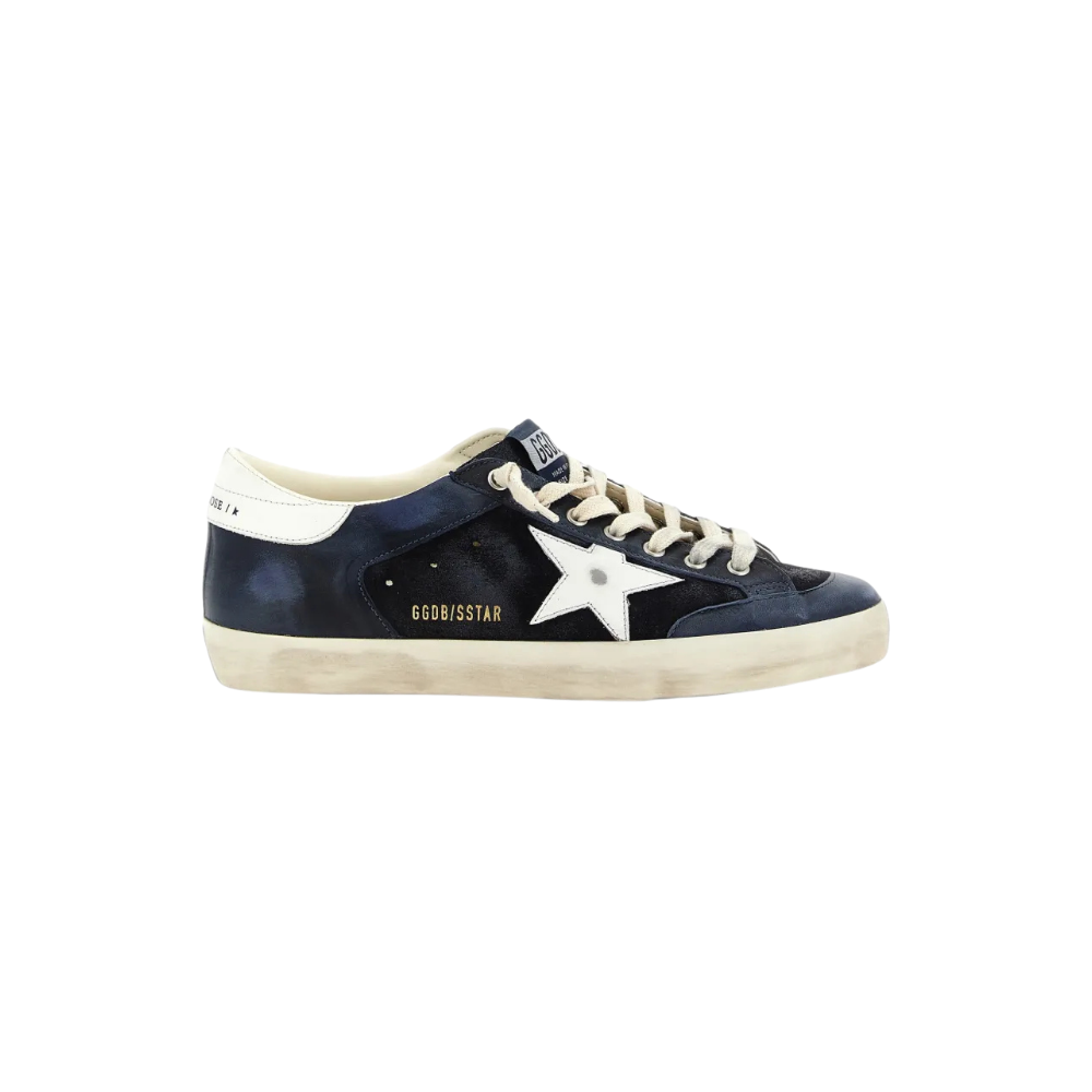 Golden Goose Super-Star em couro recortes em camurça