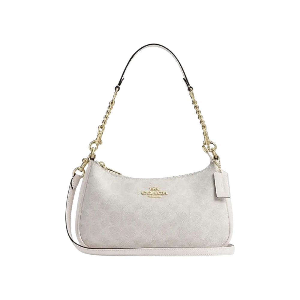 Bolsa de Ombro Coach Teri em Canvas Signature