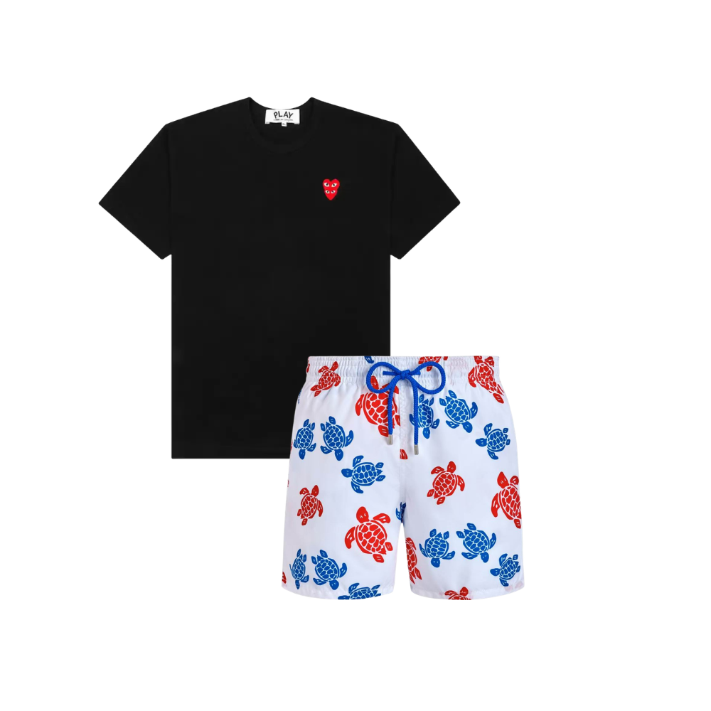 KIT Camiseta Family Hearts CDG + Shorts Vilebrequín Moorea