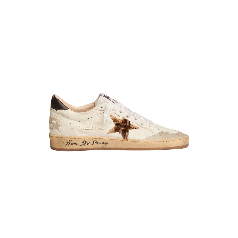 Golden Goose Ball Star con stella in cavallino leopardato e talloncino
