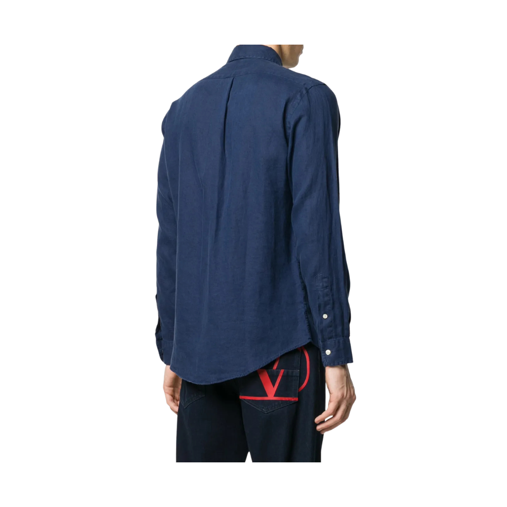 Camisa em linho Ralph Lauren manga longa Navy Blue — foto 3
