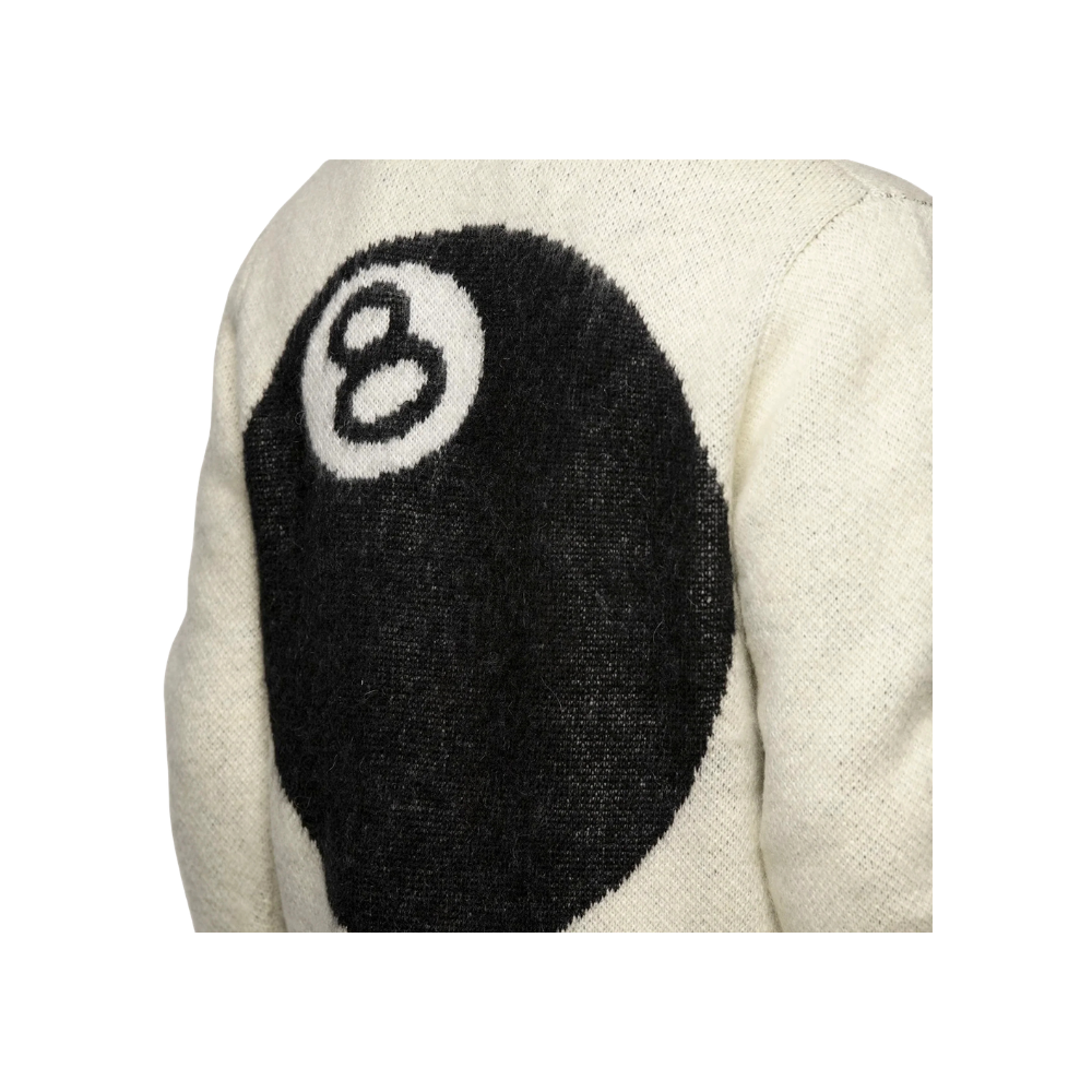 Suéter Stüssy 8 Ball Heavy Brushed Mohair na cor creme — foto 3